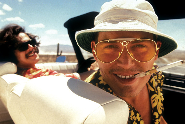 Still from Fear And Loathing In Las Vegas (1998) featuring Benicio Del Toro and Johnny Depp. © Universal / The Kobal Collection / Mountain, Peter Still from Fear And Loathing In Las Vegas (1998) featuring Benicio Del Toro and Johnny Depp. © Universal / The Kobal Collection / Mountain, Peter
