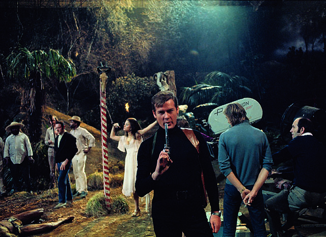 Roger Moore as James Bond on the set of Live and Let Die (1973). Bond does not brandish a Walther PPK, but a Smith & Wesson Magnum, to rescue Solitaire.  James Bond films © 1962-2012 Danjaq, LLC and United Artists Corporation. All rights reserved. Roger Moore as James Bond on the set of Live and Let Die (1973). Bond does not brandish a Walther PPK, but a Smith & Wesson Magnum, to rescue Solitaire.  James Bond films © 1962-2012 Danjaq, LLC and United Artists Corporation. All rights reserved.