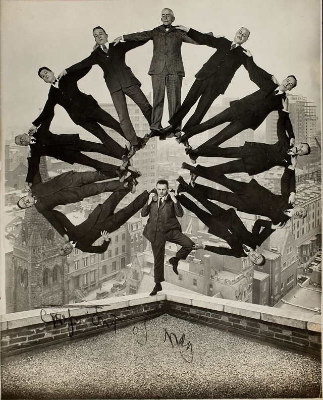 Faking It: Manipulated Photography before Photoshop by Mia Fineman (Metropolitan Museum of Art) - 1. Man on Rooftop with Eleven Men_Unidentified American artist Faking It: Manipulated Photography before Photoshop by Mia Fineman (Metropolitan Museum of Art) - 1. Man on Rooftop with Eleven Men_Unidentified American artist
