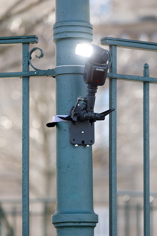 Mise en situation pour fixer un flash n'importe où. Mise en situation pour fixer un flash n'importe où.