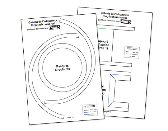 Le gabarit pour la réalisation du ring-flash Le gabarit pour la réalisation du ring-flash