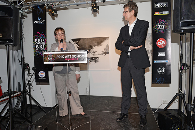 Catherine Barthe, directrice de la marque Canson, et Eric Joan, CEO du groupe Hamelin et Directeur Général de Canson. © Pascal Baril - Planète Bleue Images