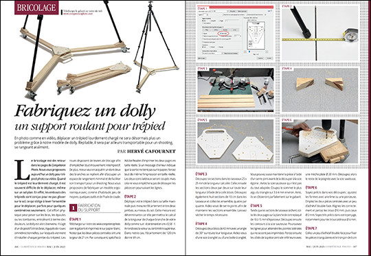 Téléchargez le gabarit du bricolage "Fabriquez un dolly, un support roulant pour trépied" - Compétence Photo n°94