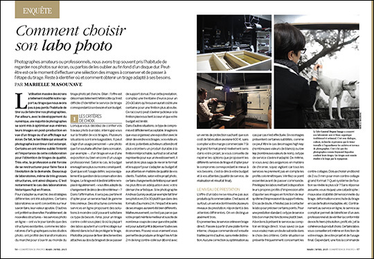 Quel laboratoire choisir pour vos tirages photographiques ? (PDF en téléchargement gratuit) Quel laboratoire choisir pour vos tirages photographiques ? (PDF en téléchargement gratuit)