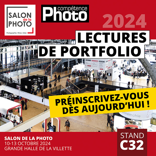 Préinscrivez-vous aux lectures de portfolio Salon de la Photo / Compétence Photo • 10 au 13 octobre 2024 Préinscrivez-vous aux lectures de portfolio Salon de la Photo / Compétence Photo • 10 au 13 octobre 2024