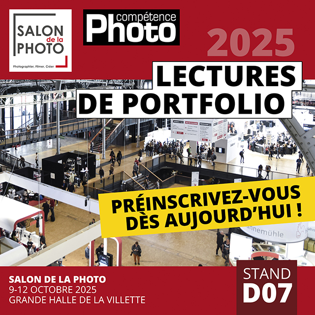 Préinscrivez-vous aux lectures de portfolio Salon de la Photo / Compétence Photo • 9 au 12 octobre 2025 Préinscrivez-vous aux lectures de portfolio Salon de la Photo / Compétence Photo • 9 au 12 octobre 2025