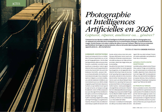 Compétence Photo Numéro 111 : La profondeur de champ • Le contre-jour • Les meilleurs outils IA de Luminar • Choisir son logiciel de catalogage. Compétence Photo Numéro 111 : La profondeur de champ • Le contre-jour • Les meilleurs outils IA de Luminar • Choisir son logiciel de catalogage.