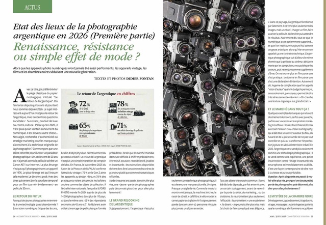 Compétence Photo Numéro 113 : L'obturateur comme outil de narration • L'argentique en 2026 • La lumière naturelle • La photo food • Les snoots optiques Compétence Photo Numéro 113 : L'obturateur comme outil de narration • L'argentique en 2026 • La lumière naturelle • La photo food • Les snoots optiques