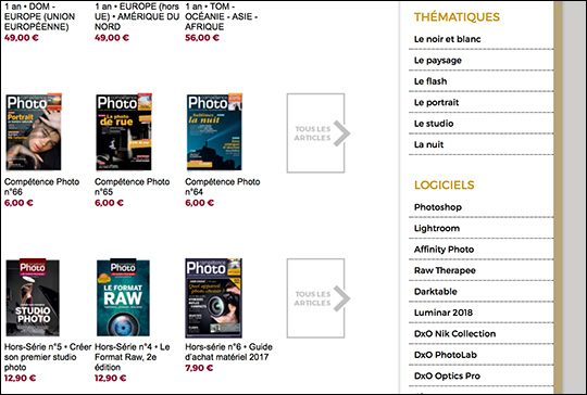 Une nouvelle boutique en ligne pour Compétence Photo