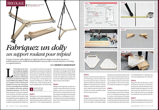 Téléchargez le gabarit du bricolage "Fabriquez un dolly, un support roulant pour trépied" - Compétence Photo n°94