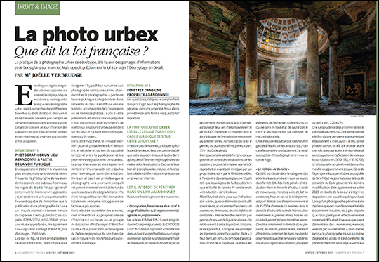 Compétence Photo Numéro 104 : Le mode manuel • Paysages d'hiver • L'art de la pose • Le flou • La photo urbex Compétence Photo Numéro 104 : Le mode manuel • Paysages d'hiver • L'art de la pose • Le flou • La photo urbex