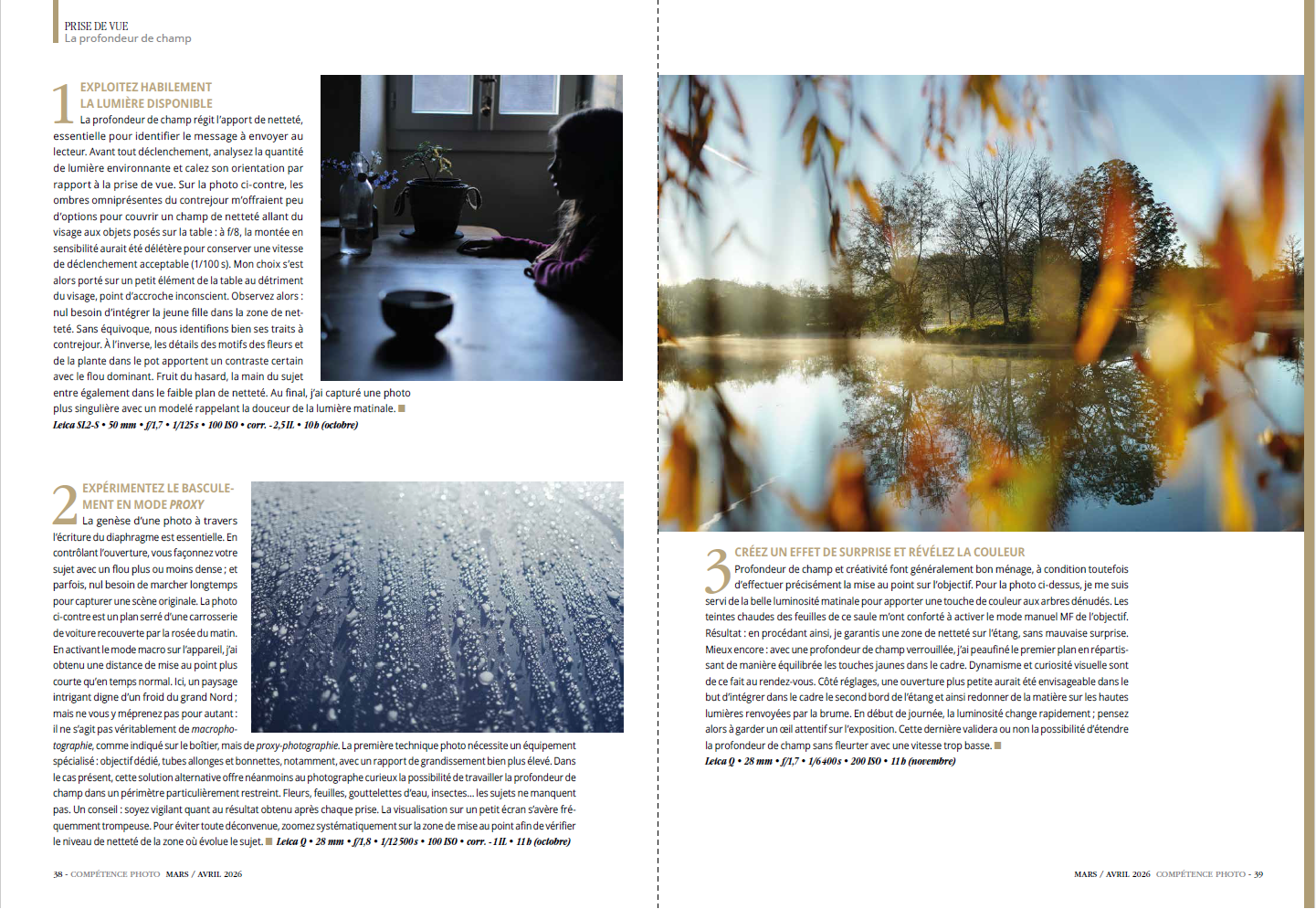 Compétence Photo Numéro 111 : La profondeur de champ • Le contre-jour • Les meilleurs outils IA de Luminar • Choisir son logiciel de catalogage.